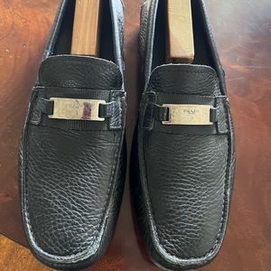 Prada Men’s Moccasin - Size 10. Black